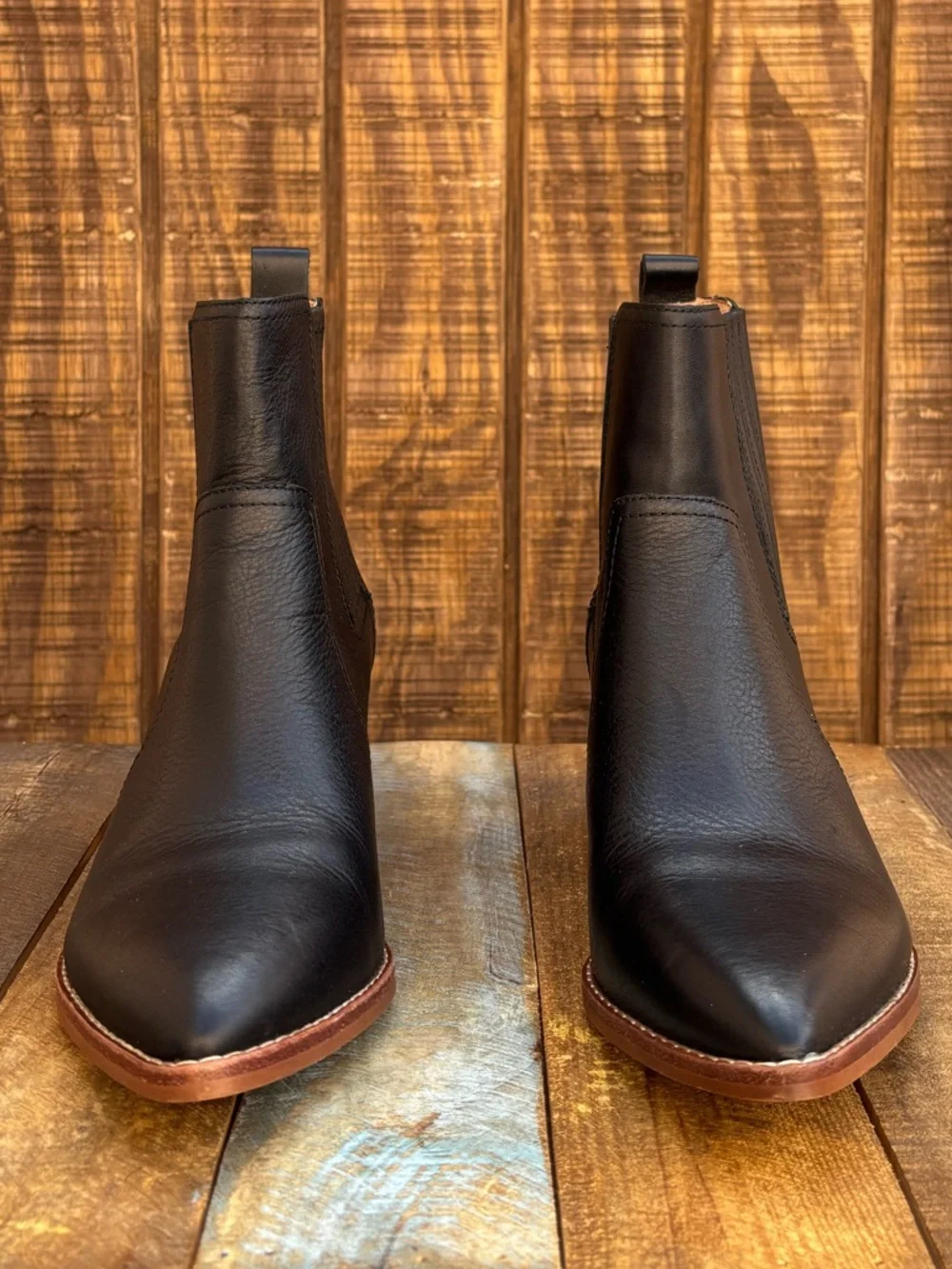 Madewell Chelsea Black Leather Ankle Boots - Picture 5 of 16